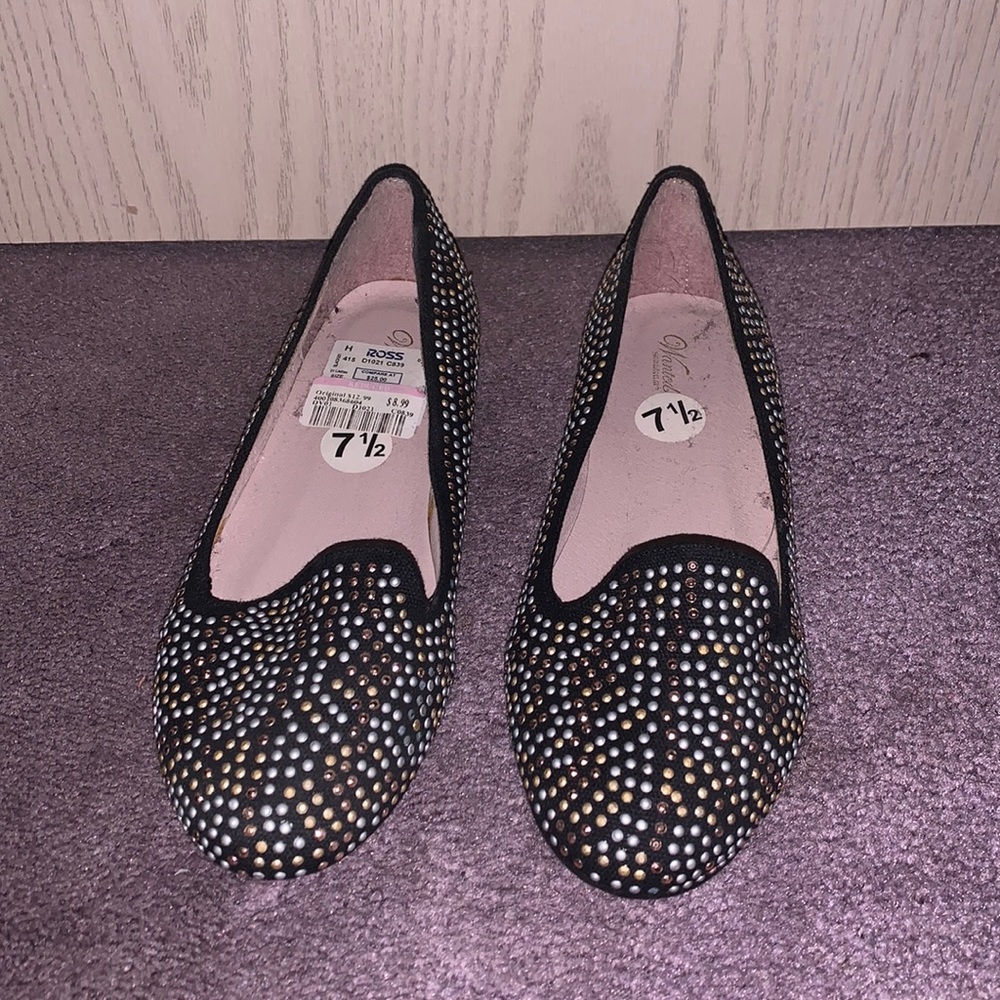 Metallic studded flats
